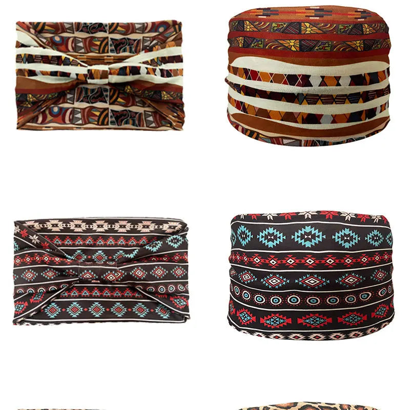 Boho Headbands For Women Fashion Wide Headscarf Bohemian Yoga  Workout Head Bands Hair Accessories Band