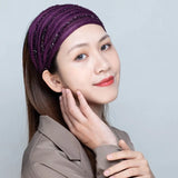 White Hair Elastic Hair Band Sequin Shiny Cloth Mother Hair Hoop Women Headband Korean Headwear Wide Hair Band Mesh Hairbands
