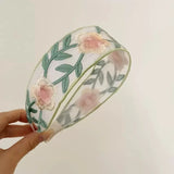3Pcs Bohemian Embroidered Floral Headbands Wide Band Hair Accessories Vibrant Multicolor Flowers High-Quality Fabric for Women