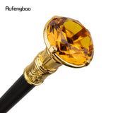 Canne de marche dorée de type diamant orange avec plaque cachée, pour autodéfense, mode, cosplay, 93 cm