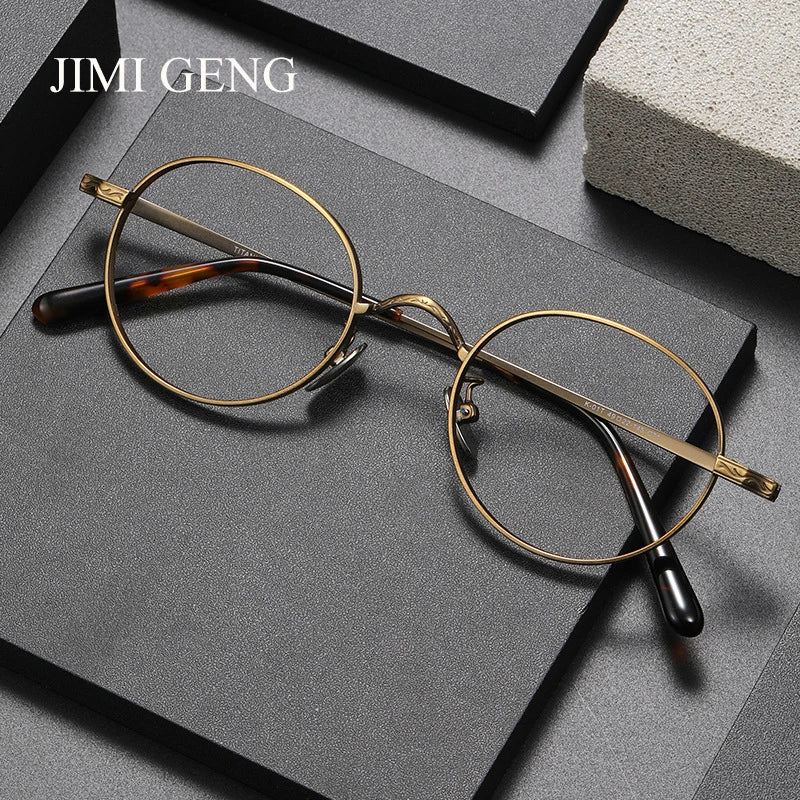 2025 Fashion Eyewear Retro Pure Titanium Round Glasses Comfortable Optical Prescription Eyeglasses Frame Men Women Brand Desgin
