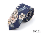 New Style Floral Printed 6cm Tie Blue Green Purple Skinny 100% Cotton Necktie For Men Women Wedding Party Suits Shirt Accessory