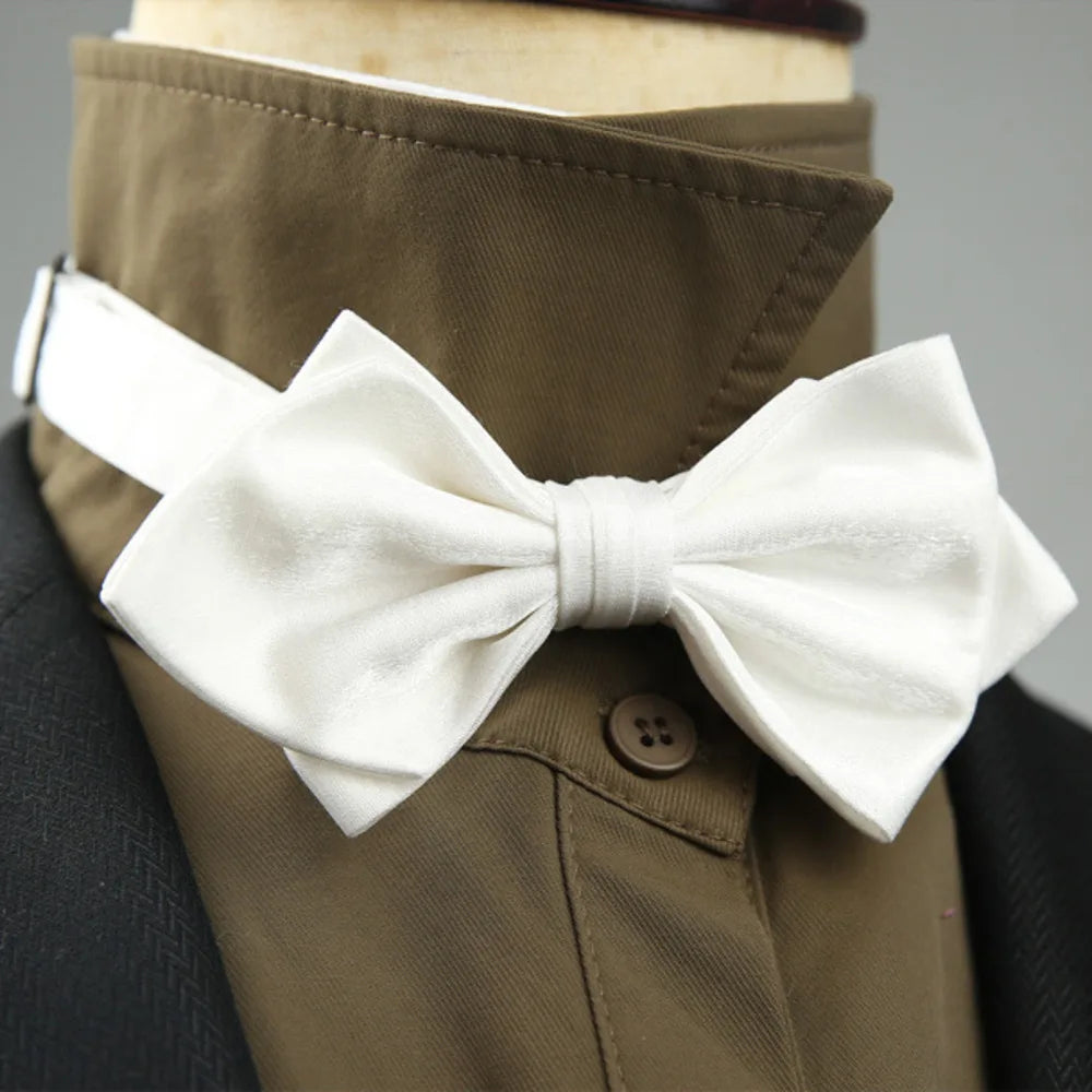 4 Styles Solid Color Black White Wine Bow Ties New Ribbon Gilded Butterfly Double Layered Wedding Party Bowknot Tuxedo Cravat