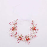 Spring Bohemian Girls Bridal Pearl Hair Headdress Flower Wreath Bride Garland Head Hoop Headbands Hair Jewelry Children Gifts