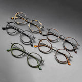 Vintage Pure Titanium Eyeglasses Frame Men Round Ultra Light Glasses Frame Women Retro Luxury Brand Designer Eyewear