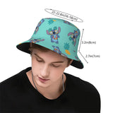 Unisex Kawaii Bucket Hats Funny Stitch Cartoon Accessories Bob Hat For Beach Headwear Lightweight
