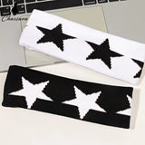 Star Embroidery Sports Headband for Running, Cycling, Yoga | Black Headbands for Women No Slip Soft Hair Accessories