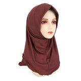 Solid Colour Head Wrap Cap Shawl Gauze Head Covering Scarf Explosive Head Scarf Cap To Cover White Hair Mother Cap Single Layer