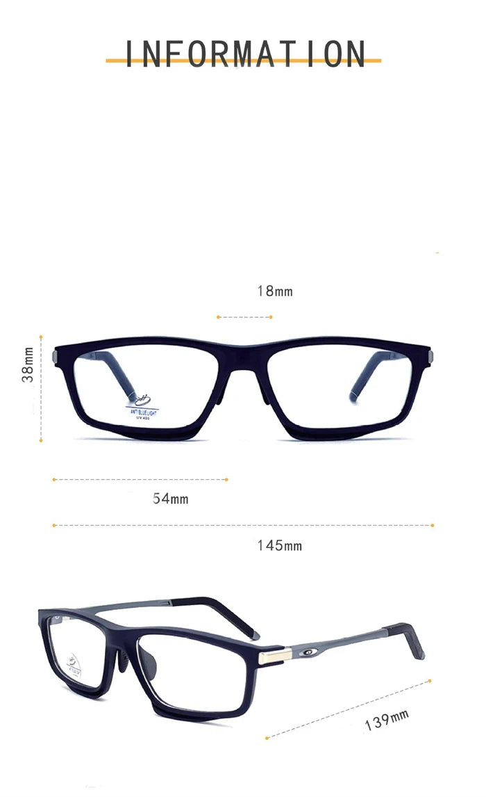 Aluminum Magnesium Leg Nearsighted Glasses Unisex Outdoor Sports Driving Shortsighted Prescription Eyeglasses 0 -0.5 -1.0 To -4