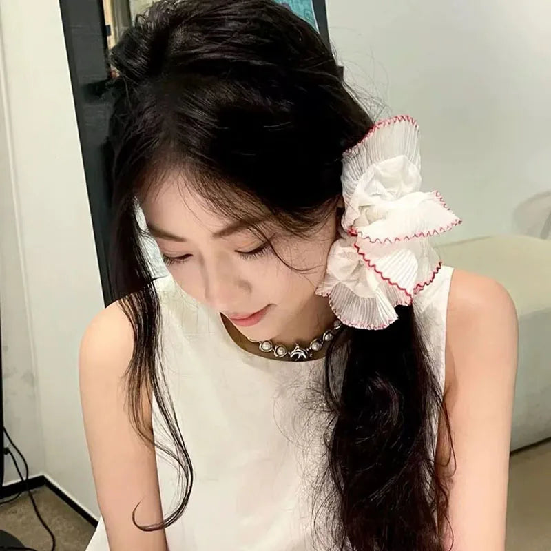Women Lace Hair Scrunchies Girls Elastic Hair Bands Ponytail Holders Tie Hair Hoop Large Plaid Scrunchy Rubber Bands Headwear