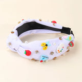Knotted Wide Headbands Diadem For Back To School Pearls Pencil Hair Bands Kids Head Hoop Girls Children Daily Tiara Accessories