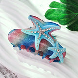 YHJ Starfish Hair Claw for Women Rhinestone Acetate Claw Clip Vacation Jewelry Hair Clip Trendy Claw Clips Hair Accessories