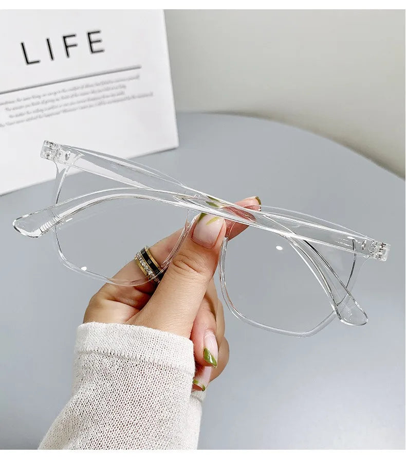 3 pieces of blue light blocking glasses - fashionable square fake glasses, anti radiation computer gaming glasses, sunglasses