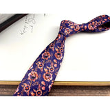 Fashion 8CM Wdith Brown Neckties Vintage Retro Flower Printed Ties For Adult Mens Casual Daily Neckwear Wedding Party Cravate