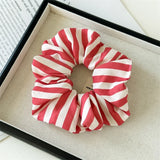 Stripes Elastics Hair BandWoman Large Fresh Versatile Scrunchies Hair Ties Ladies Ponytail Holder Girl Fashion Hair Accessories