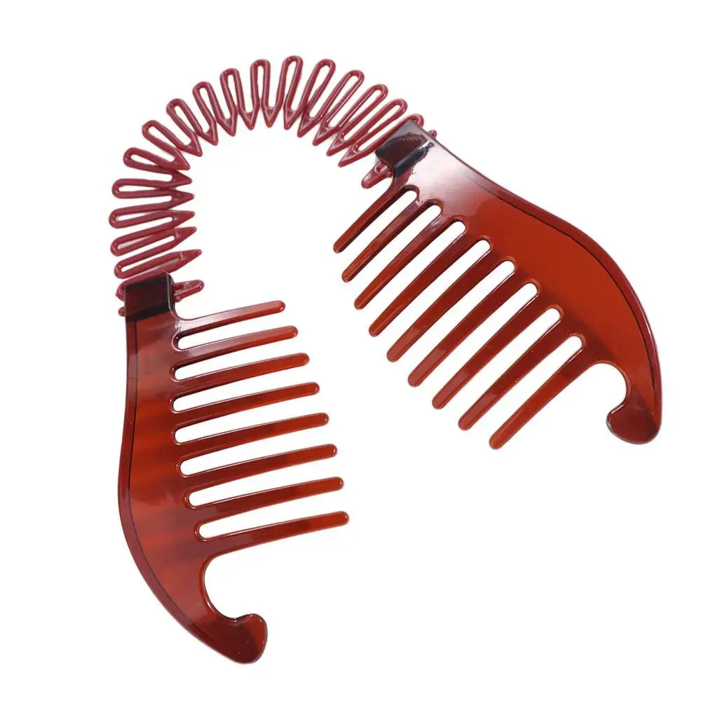 Women Comb Hair Riser Claw Flexible Headwear Black Brown Banana Barrettes Clip Hair Holding Tool Fashion Elastics Hair Comb