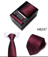 Tie For Men Brand New Style Wedding Gift Tie Pocket Squares Set Necktie Box Men Black Suit Accessories