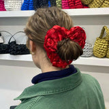 HANGZHI Red Handmade Crafted Satin Heart Hair Bands Simple Personalized Hair Accessories for Women Unique Exaggerated Headbands