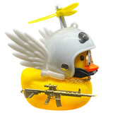 Car Duck Auto Interior Decoration Car Ornaments Rubber Duck With Helmet Bicycle Road Bike Motor Kids Toy Bike Accessories