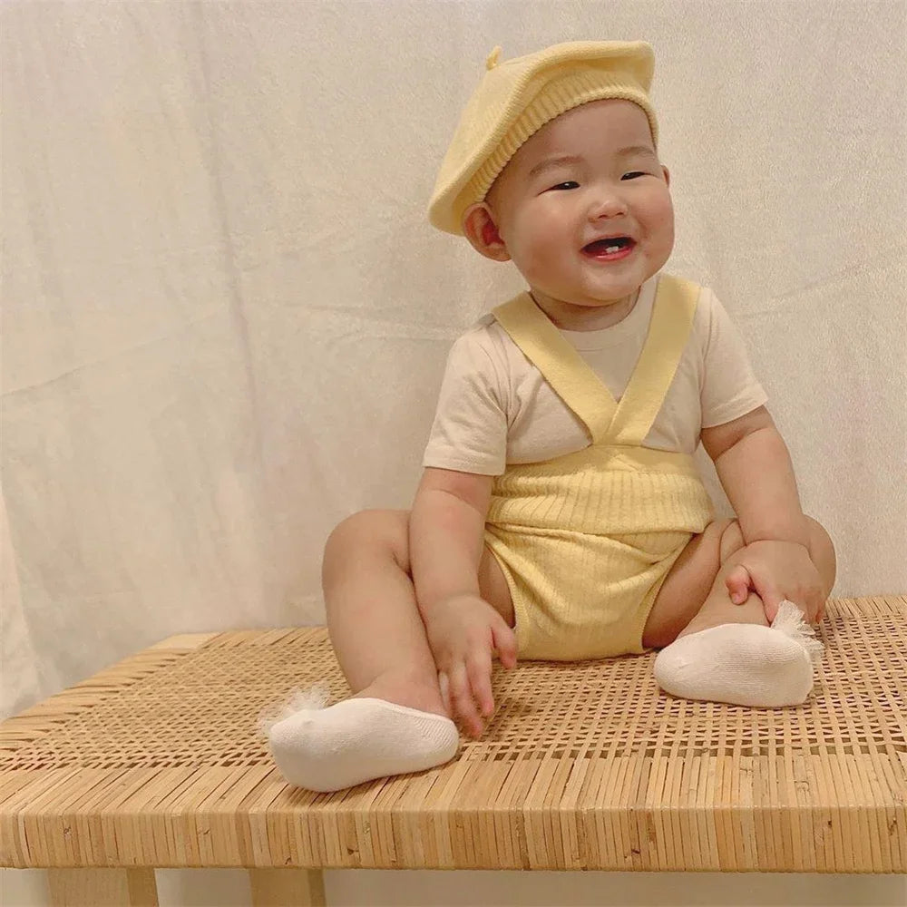 Fashion Cute Baby Knitted Beret Hat Solid Color Children's Warm Hats Autumn Winter Cap For Kids Outdoor Bonnet Accessories Gift