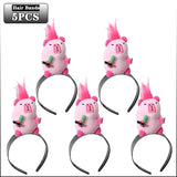 5PCS Headband Cartoon Mouse Hairband New Cartoon Plush Doll Headband French Wide-brim Hairpin Photo Headwear Creative Girl Gift