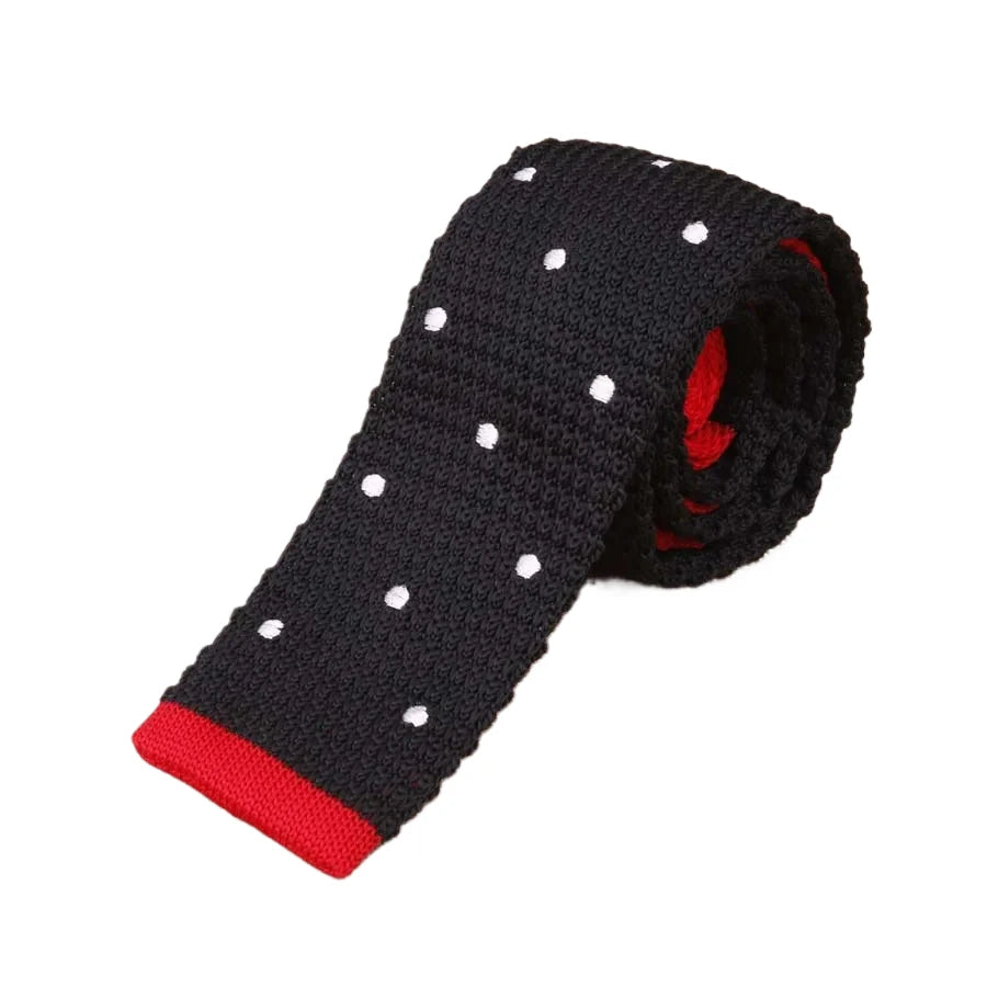 Men's Suits Knit Tie Plain Necktie For Wedding Party Tuxedo Casual Dots Woven Skinny Gravatas Cravats Accessories 25colors