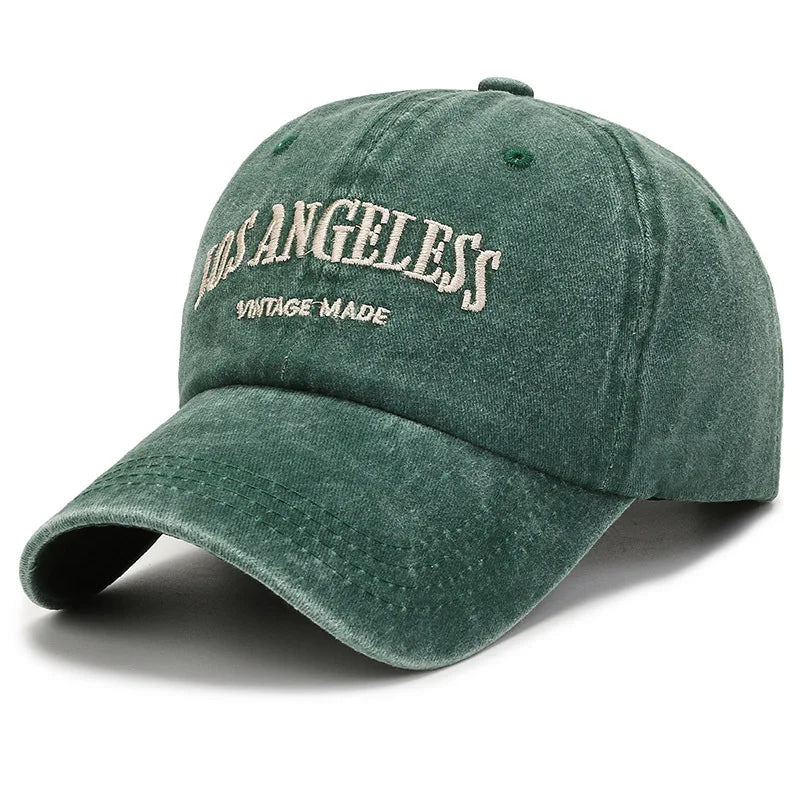 New green baseball cap female street wash letter thorn soft top embroidered duck hat male spring summer visor hat