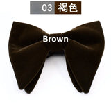 Men's Business Bow Tie Velvet  Royal Blue Burgundy Double Deck Big Bowtie Fashion New Mens Wedding Horns Bowties Gifts for Men