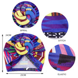 African Print Turban for Women New Fashion Pre-Made Top Knot Head Wraps Flower Stretch Hijab Ladies Party Wedding Headdress