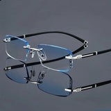 Luxury Blue Light Blocking Reading Glasses Women Men Cutting Frame Presbyopia Eyeglasses HD Lens Farsighted Prescription Eyewear