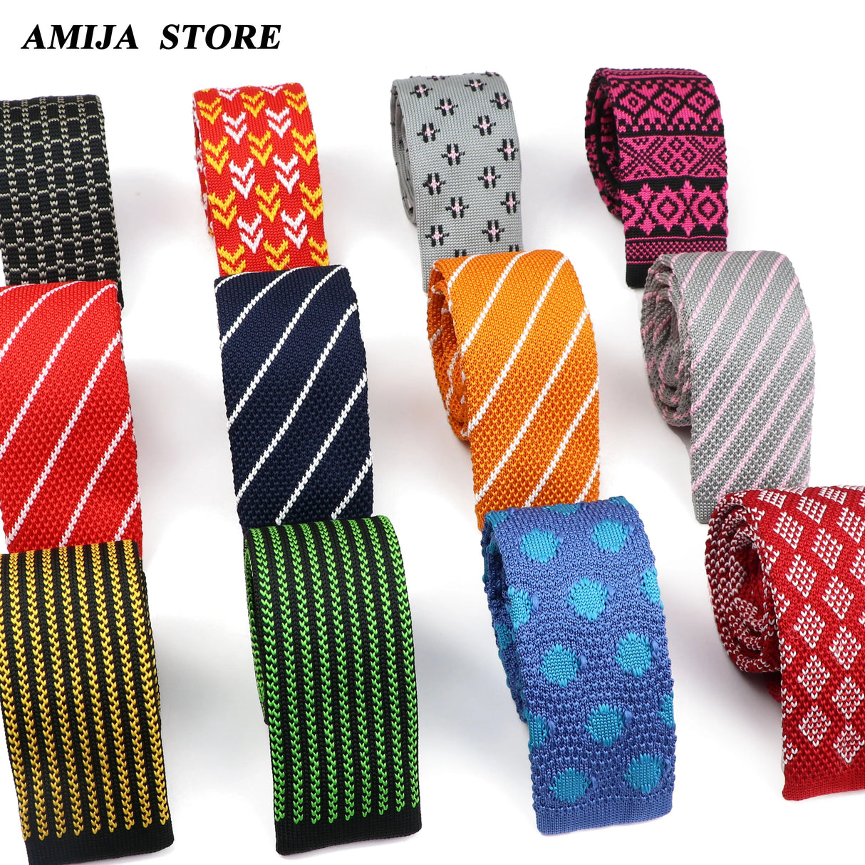 61 Styles Knit Tie Fashion Pattern Print Leisure Men's Knitted Tie Colourful Woven Daily Wear Cravat Gift For Apparel Accessorie