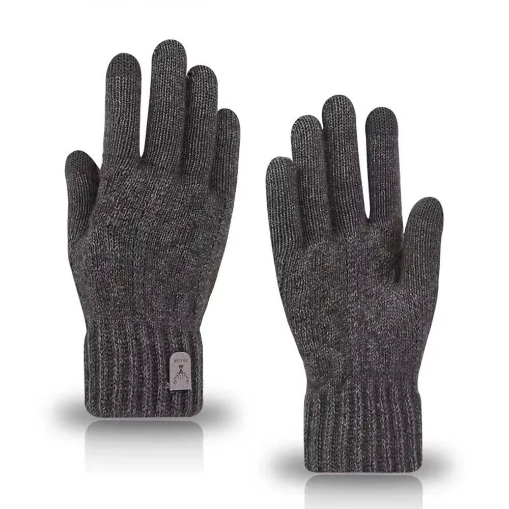 Winter Warm Gloves for Men and Women, Touchscreen Thickened Knitted Gloves, Outdoor Cycling Sports, Cold resistant Gloves