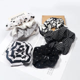 3/5PCS Black White Elastic Hair Bands for Girls Simple Basic Headband Women Rubber Band Hair Accessories Holder Scrunchies Gifts