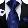 2023 New Blue Ties for Men Luxury Paisley Striped Check Silk Polyester Men's Wedding Party Necktie Accessories Handkerchief Gift