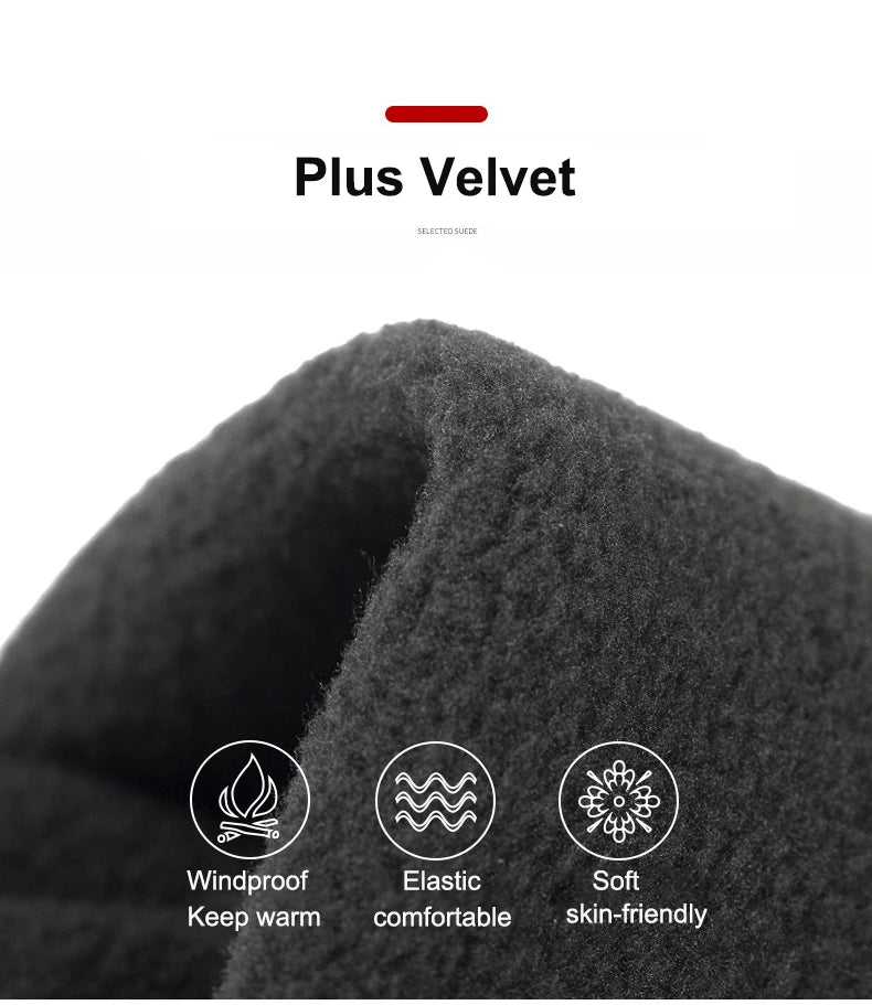 Windproof and Waterproof Outdoor Gloves Touch Screen Thumb and Index Finger Fingertips Warm Gloves for Running Cycling