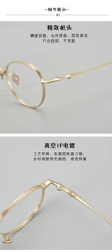 Korea Fashion Style Titanium Glasses Frames Luxury Designer Round ABA Eyeglasses Women Men Prescription Reading Eyewear