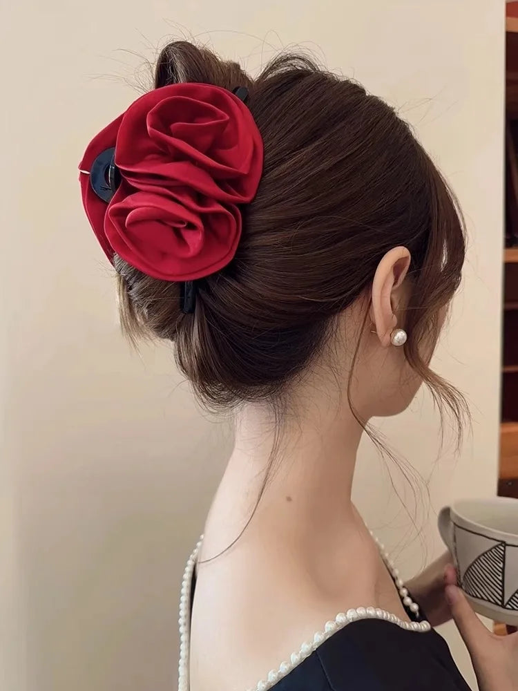 13cm Rose Shark Clip  Large  hair claw Elegant High-Grade Hair Accessories Pinzas Para El Cabello  Заколка Для Волос