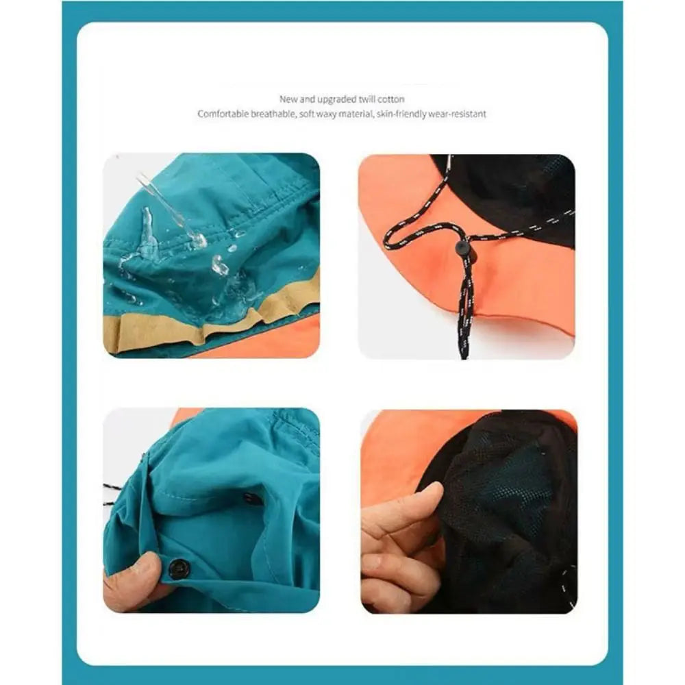 Mountaineering Quick-drying Fisherman Hat Visor Sunscreen Bucket Hat Anti-UV Waterproof Sun Hat Women