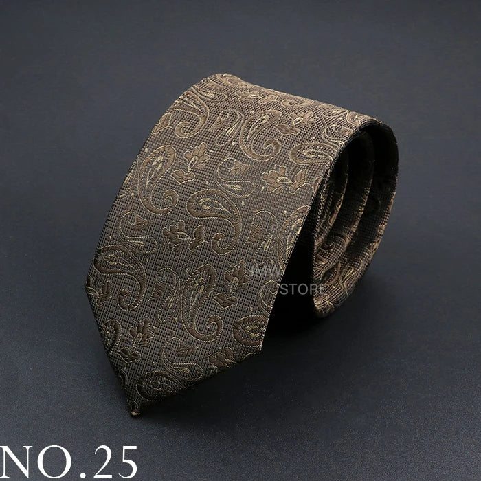 New Design Wedding Men Tie Grey Brown Green Paisley Flower Neckties Men Business Dropshipping Groom Collar Accessories Gift