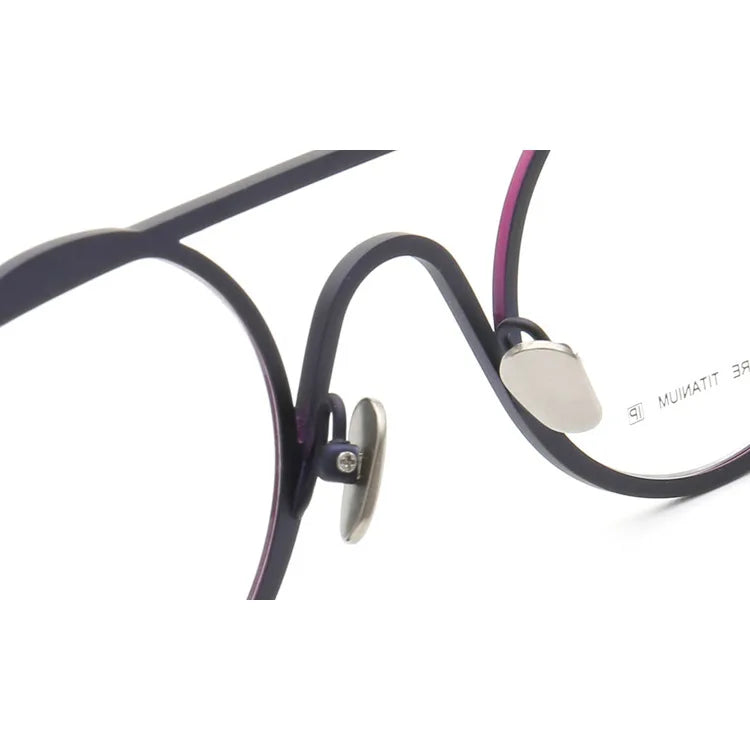 55266 Pure Titanium Glasses Frame Men Round Punk Eyewear 2022 New Male Classic Full Optical Prescription Eyeglasses Frames