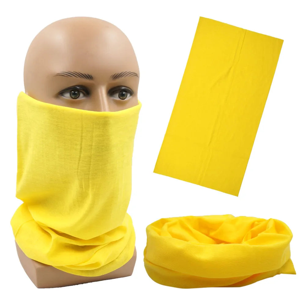 Outdoor Magic Bandana Solid Neon Color Cycling Hiking Scarves Headband Polyester Fashion Neck Cover Fishing Windproof Face Mask