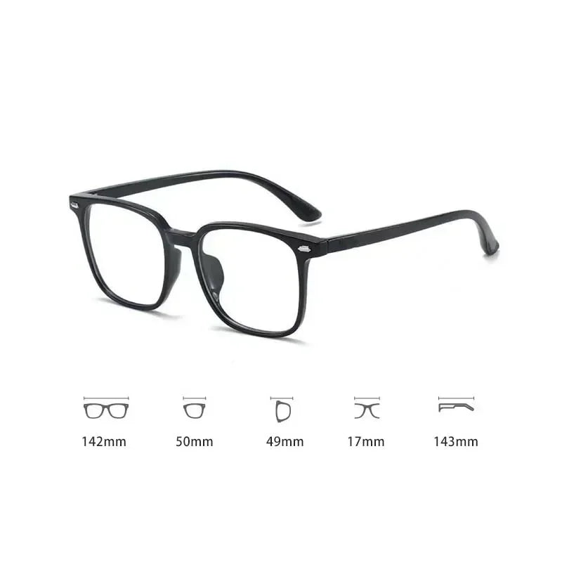 Blue Light Blocking Ladies Square Myopia Glasses New Trendy Finished Near Sight Eyeglasses Prescription Minus Eyewear Diopter