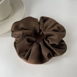 Korean Woman Elegant Satin Elastics Hair Band Solid Color Scrunchies Hair Ties Ladies Ponytail Holder Girls Hair Accessories