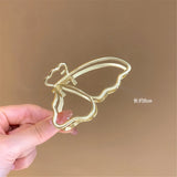Metal Hair Claw Crab Clip for Women Girls Korean Non Slip Big Geometric Barrette Shark Clip Hairpin Head Pearl Hair Accessories