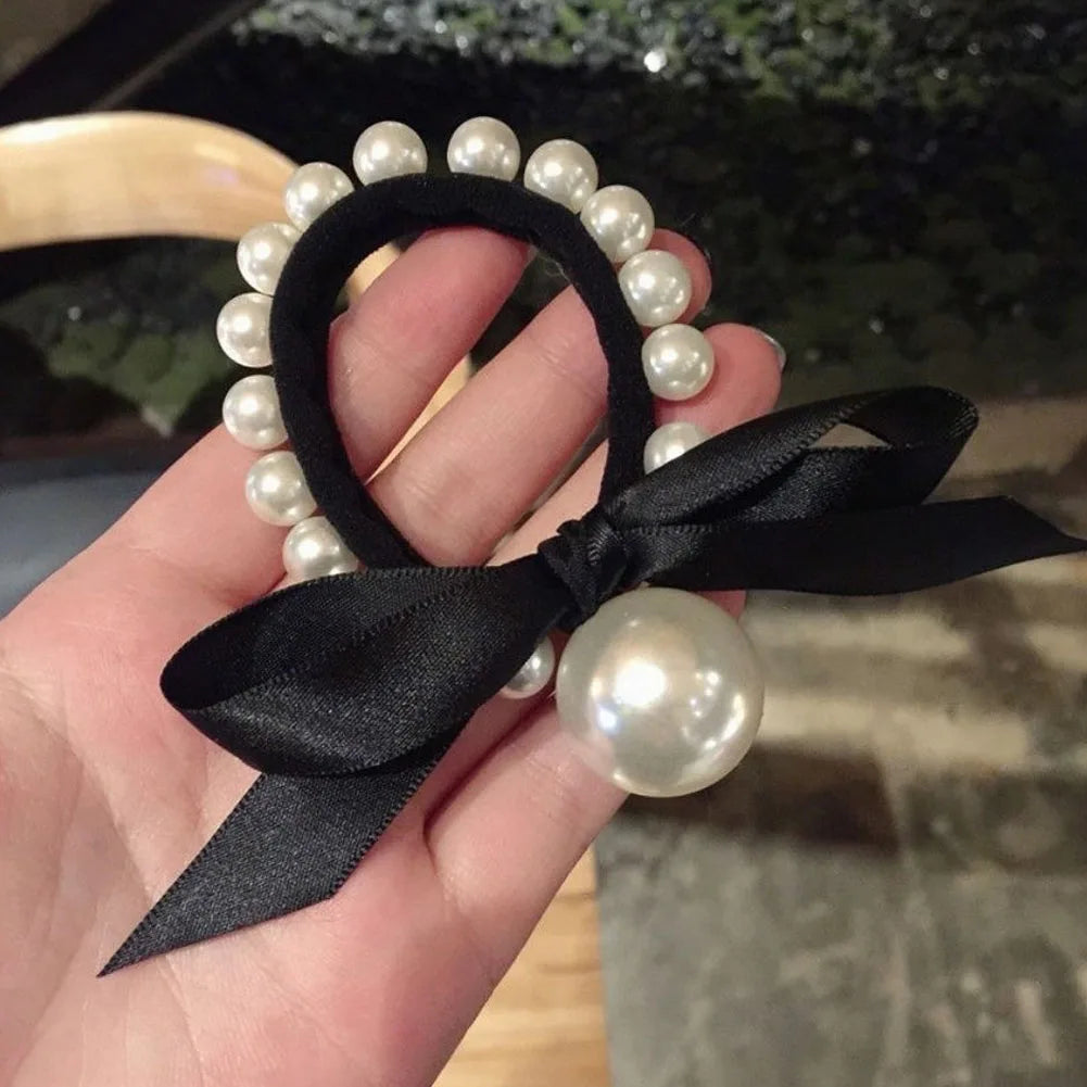Pearls Beads Hair Ties Elastic Hair Bands For women Hair Rope Scrunchies Ponytail Holders Rubber Hair Accessories