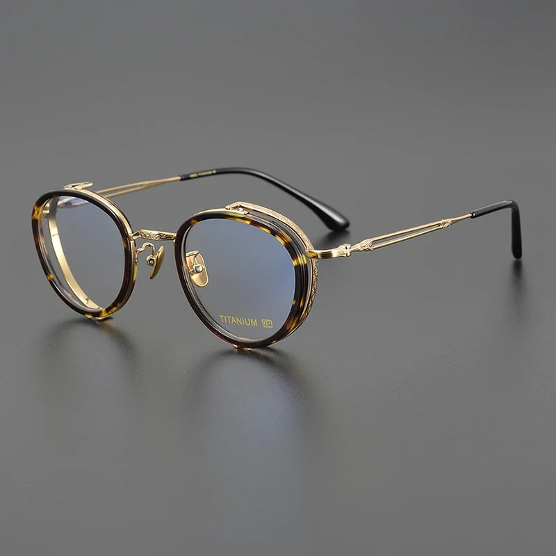 Exquisite Titanium Handmade Glasses Frame Mens Women Retro Square Spectacle Frames Eyeglasses Japanese Design Oval Round Eyewear