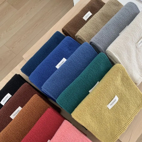 Letter Wool Scarf Retro Wool Scarves Cashmere Shawl Warm Scarf Long Shawl Solid Color Winter Cashmere Scarves Autumn Winter