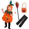 Kids Halloween Party Costume Romper with Hat Shoes Toddler Pumpkin One-Piece Boy Girl Baby Jumpsuit Cosplay Clothing Set 1-10T