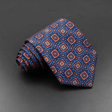 Men's Fashion Silk Tie 7.5cm Soft Novelty Necktie Blue Green Orange Color Ties For Men Dot Floral Bowtie Wedding Business Gift