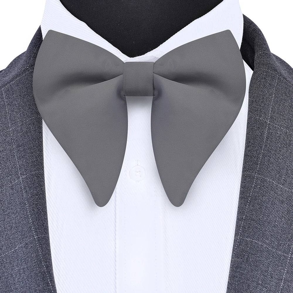 Classic Silk Solid Green Red Black Big Bow Tie for Man Fashion Bowknot Party Business Office Wedding Gift Accessories